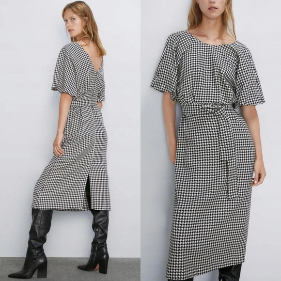 Zara Dresses & Skirts - Zara houndstooth dress size medium